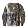 Moose Hunting Camo 3D Over Printed Unisex Deluxe Hoodie ML