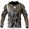 Moose Hunting Camo 3D Over Printed Unisex Deluxe Hoodie ML