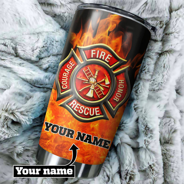 Brave Firefighter Customize Name Stainless Steel Tumbler DA2112000