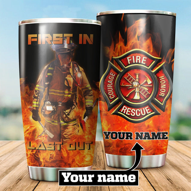 Brave Firefighter Customize Name Stainless Steel Tumbler DA2112000