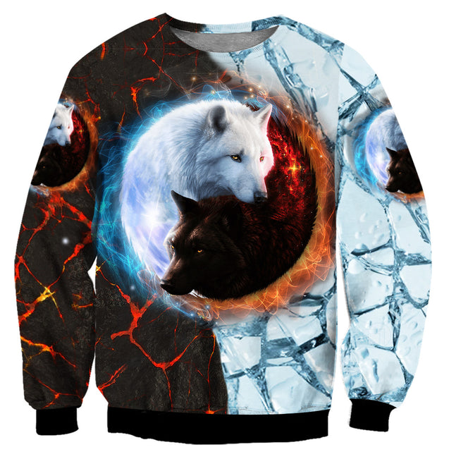 Yin Yang Ice And Fire Wolf Art Shirts HVT02112001