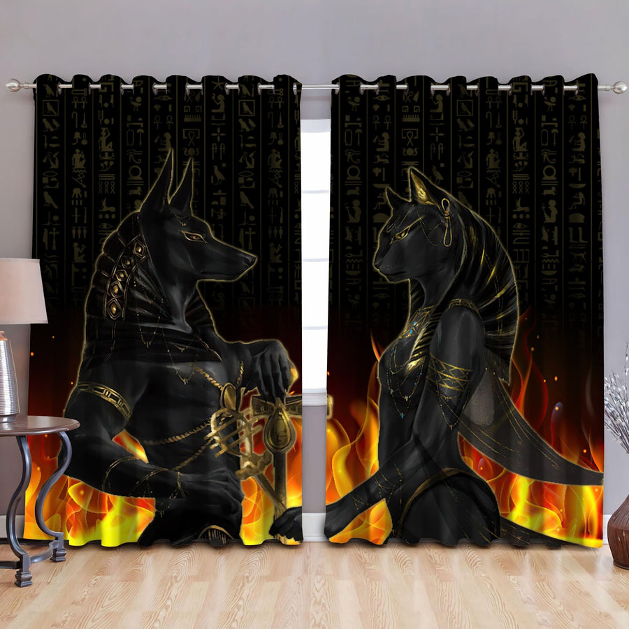 Anubis Bastet Ancient Egyptian Mythology Culture Window Curtains