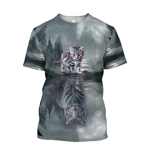 Premium Cat & Tiger 3D All Over Printed Unisex shirt & short for men and women PL