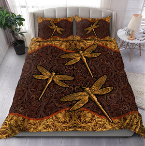 3D Leather Art Of Dragonfly Bedding Set MH09112003