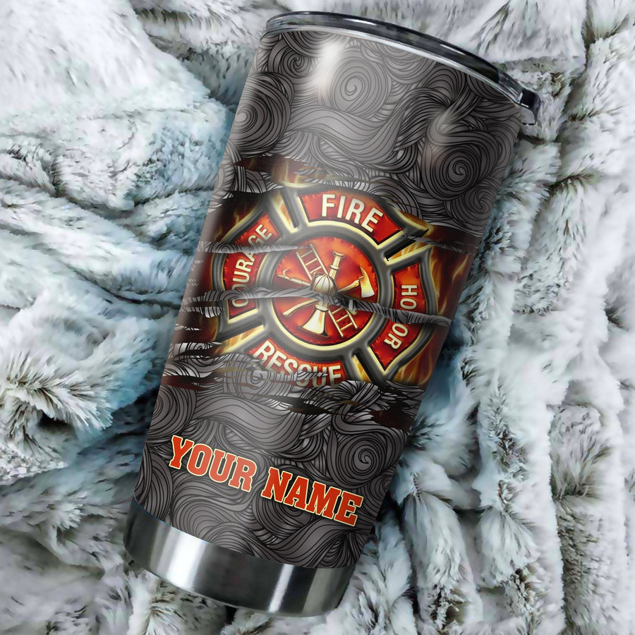 Firefighter Symbol Customize Name Stainless Steel Tumbler MH27112003