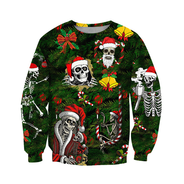 Skulls Merry Christmas 3D All Over Printed For Men And Women Shirts