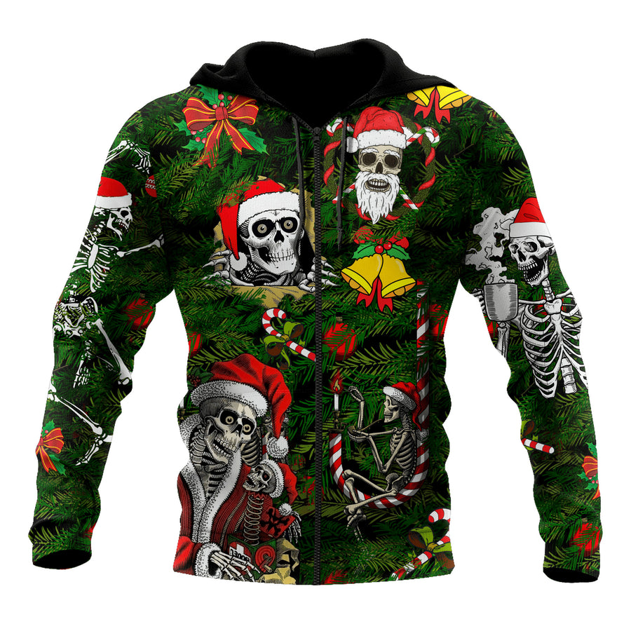Skulls Merry Christmas 3D All Over Printed For Men And Women Shirts
