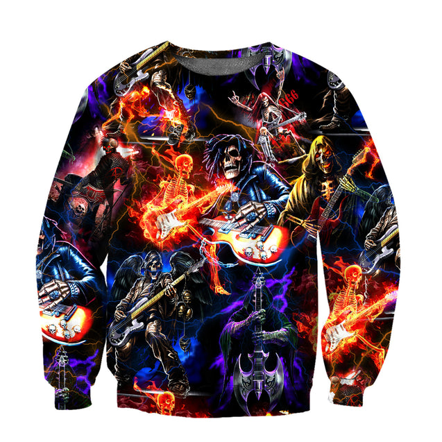 Rock Skulls 3D All Over Printed For Men And Women Shirts DD02122008