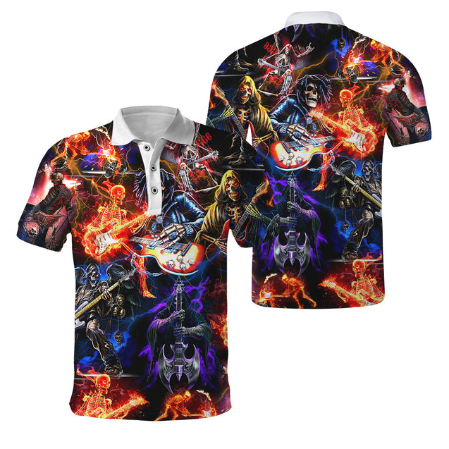 Rock Skulls 3D All Over Printed For Men And Women Shirts DD02122008