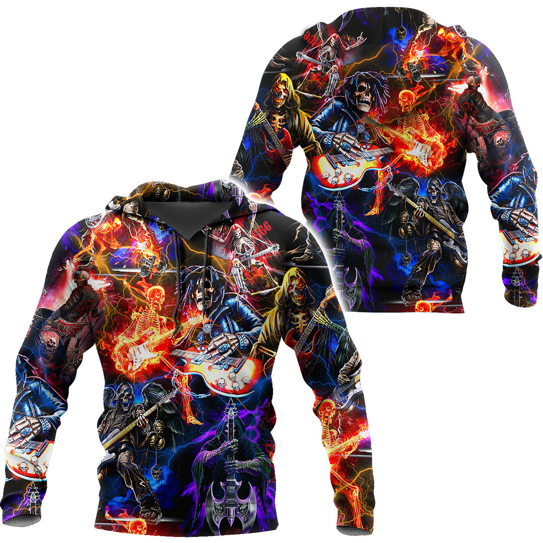Rock Skulls 3D All Over Printed For Men And Women Shirts DD02122008