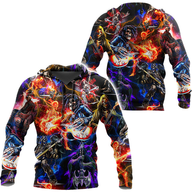Rock Skulls 3D All Over Printed For Men And Women Shirts DD02122008