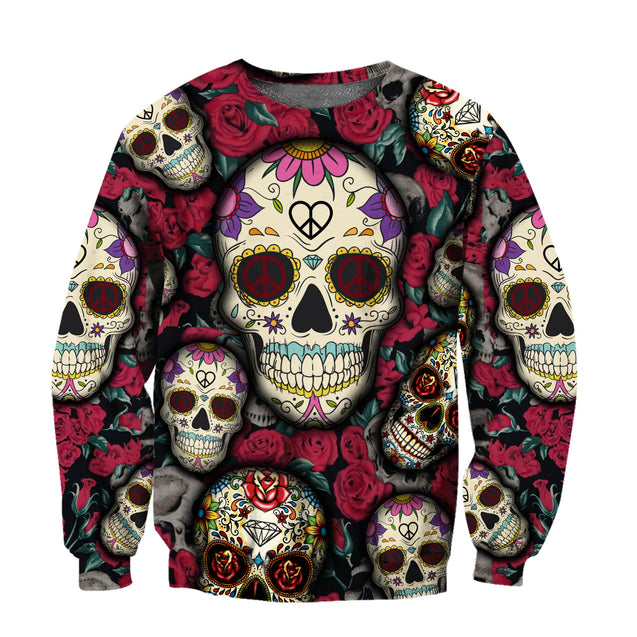 Floral Hippie Skulls 3D All Over Printed For Men And Women Shirts DA03122002