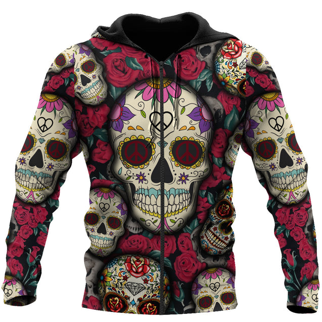 Floral Hippie Skulls 3D All Over Printed For Men And Women Shirts DA03122002