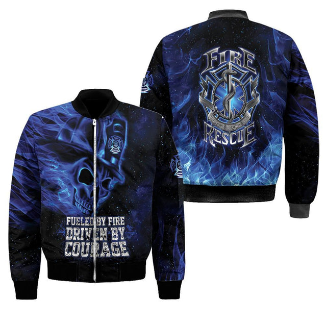 Blue Skull Firefighter Hoodie Shirts For Men And Women DD05122001HHND