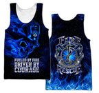 Blue Skull Firefighter Hoodie Shirts For Men And Women DD05122001HHND