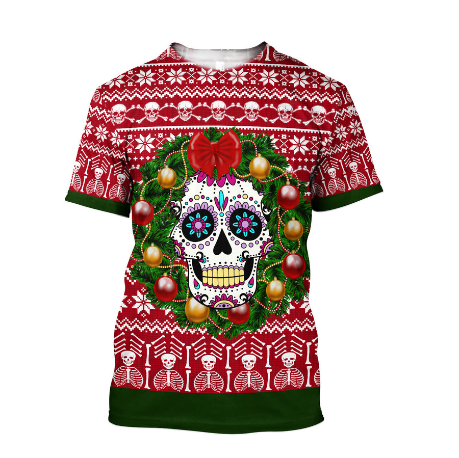 Skulls Christmas 3D All Over Printed Unisex Shirts DD07122001