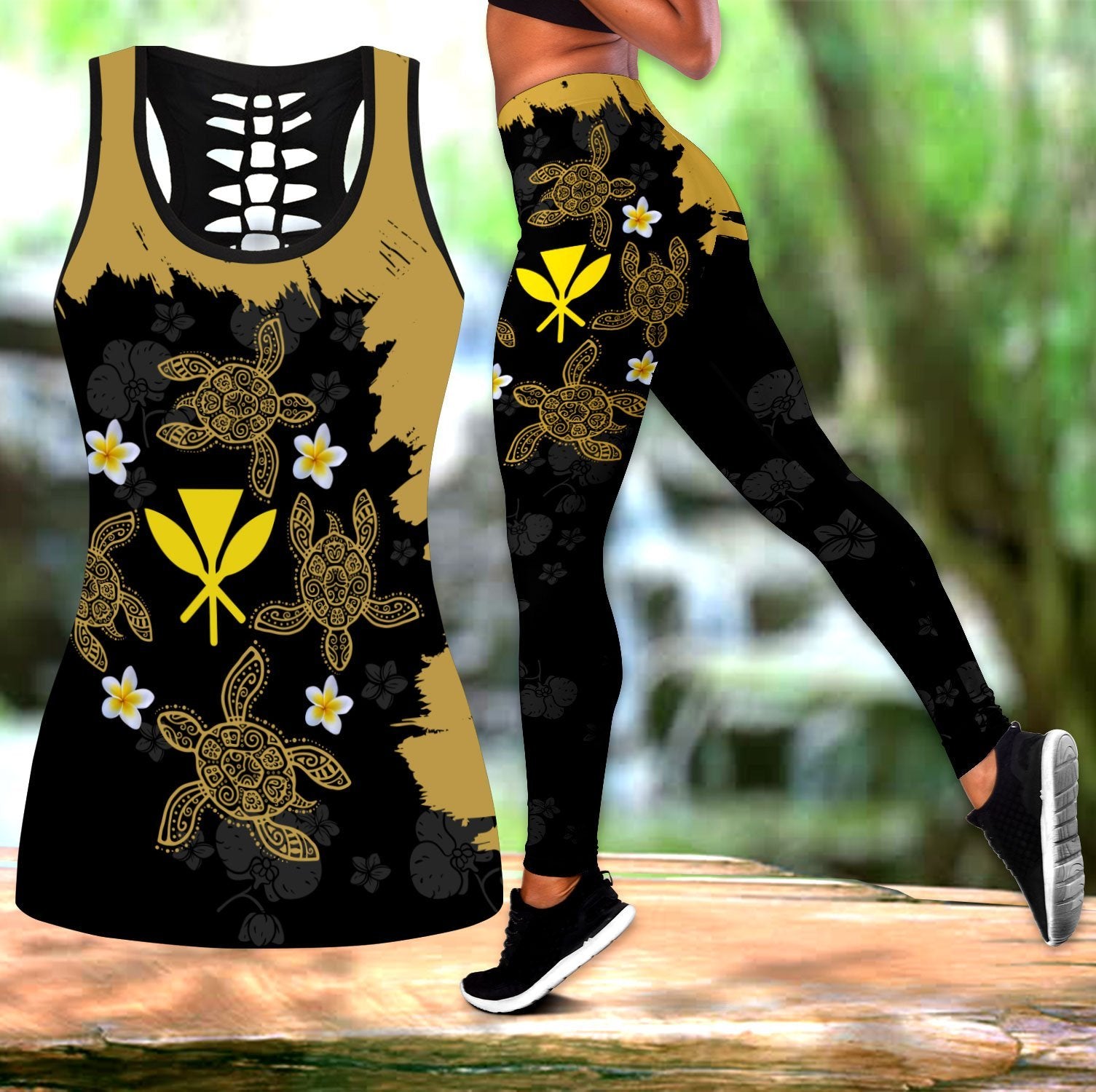 Amazing Polynesian Hawaii Turtle Legging & Tank top ML