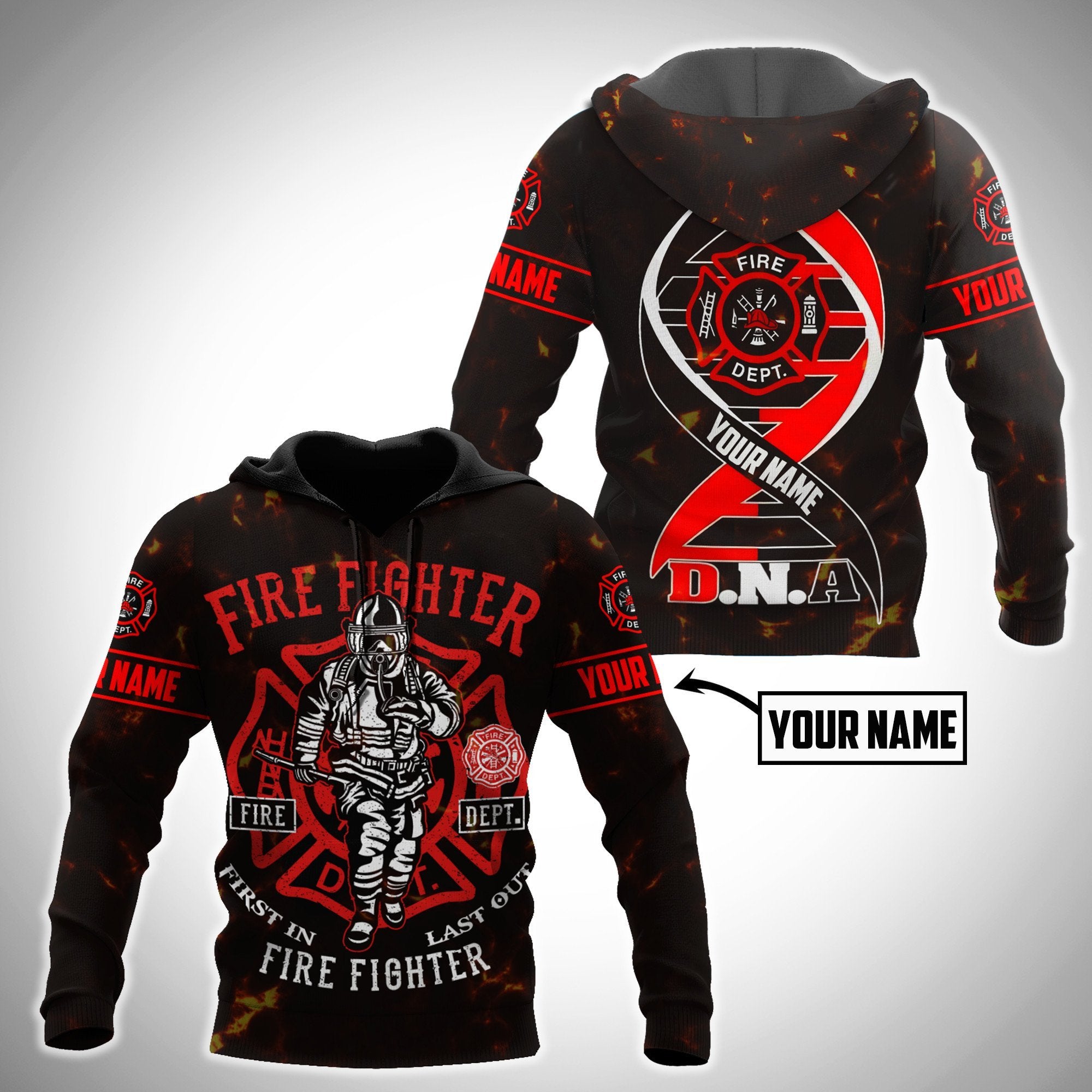 Customize Name Firefighter 3D All Over Printed Unisex Shirts DA07122002HH