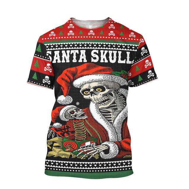 Skulls Christmas 3D All Over Printed Unisex Shirts DA08122003