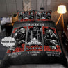 Customize Name Biker Couple Skulls Art Bedding Set MH12122005