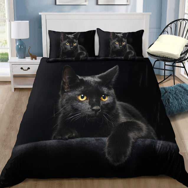 Cute Black Cat On The Night Bedding Set MH17122005