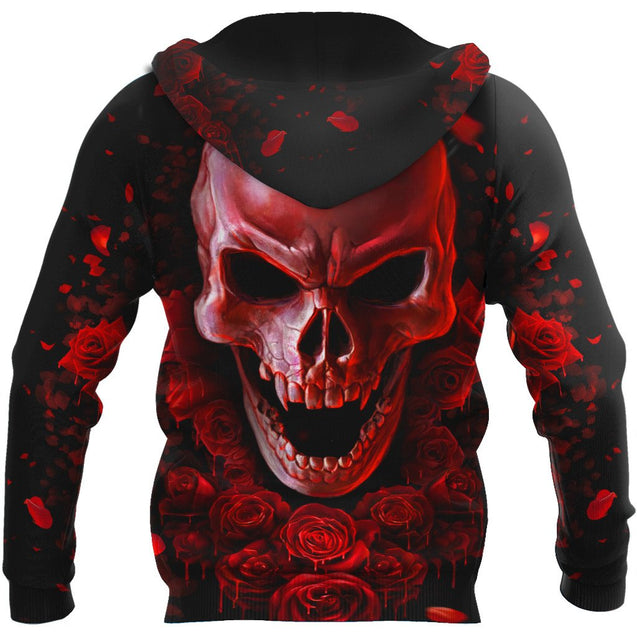 Rose & Skull Hoodie For Men And Women PD23122001