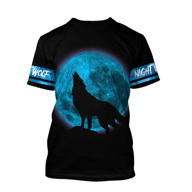 Blue Wolf 3D All Over Printed Unisex Shirts