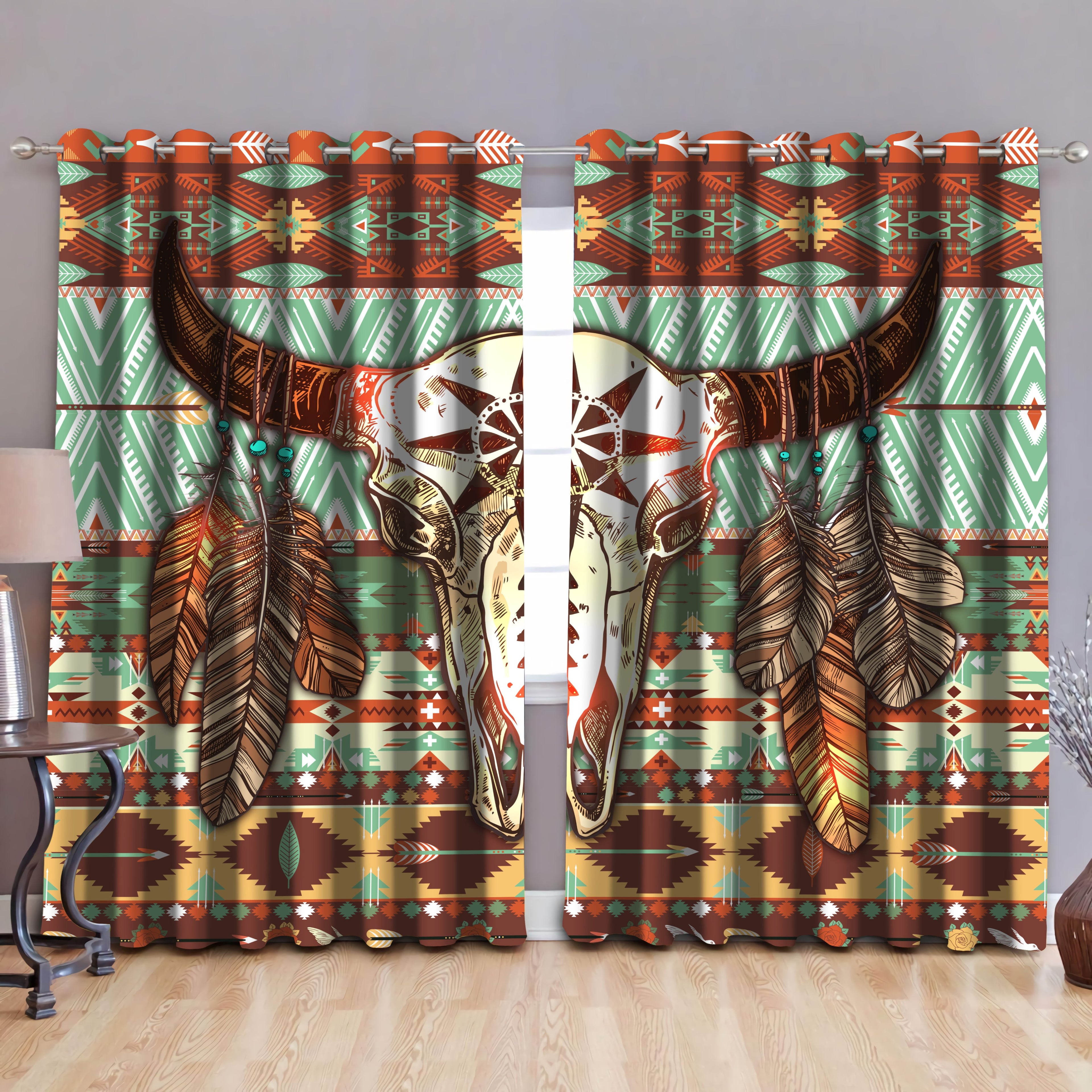 Native American Pattern Window Curtains