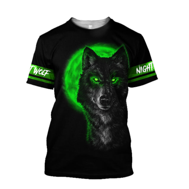 Green Wolf 3D All Over Printed Unisex Shirts