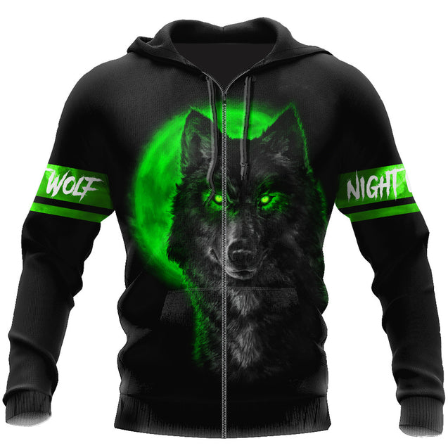 Green Wolf 3D All Over Printed Unisex Shirts