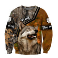 Gray Wolf 3D All Over Printed Unisex Deluxe Hoodie ML