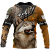 Gray Wolf 3D All Over Printed Unisex Deluxe Hoodie ML