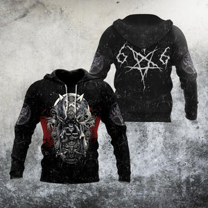 Satanic Skull Hoodie For Men And Women PD26122002