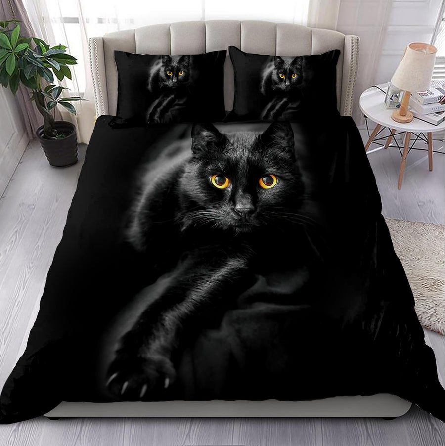 Beautiful Black Cat On The Night Bedding Set MH05012003