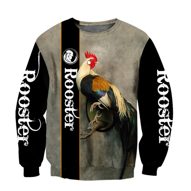 Rooster 3D All Over Printed Unisex Deluxe Hoodie ML