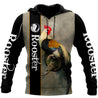 Rooster 3D All Over Printed Unisex Deluxe Hoodie ML