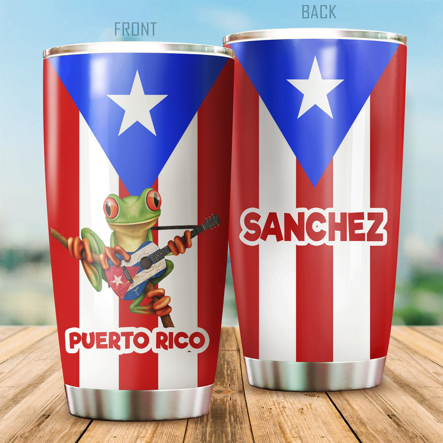 Customize Name Green Coqui Puerto Rico Steel Tumbler MH06012007