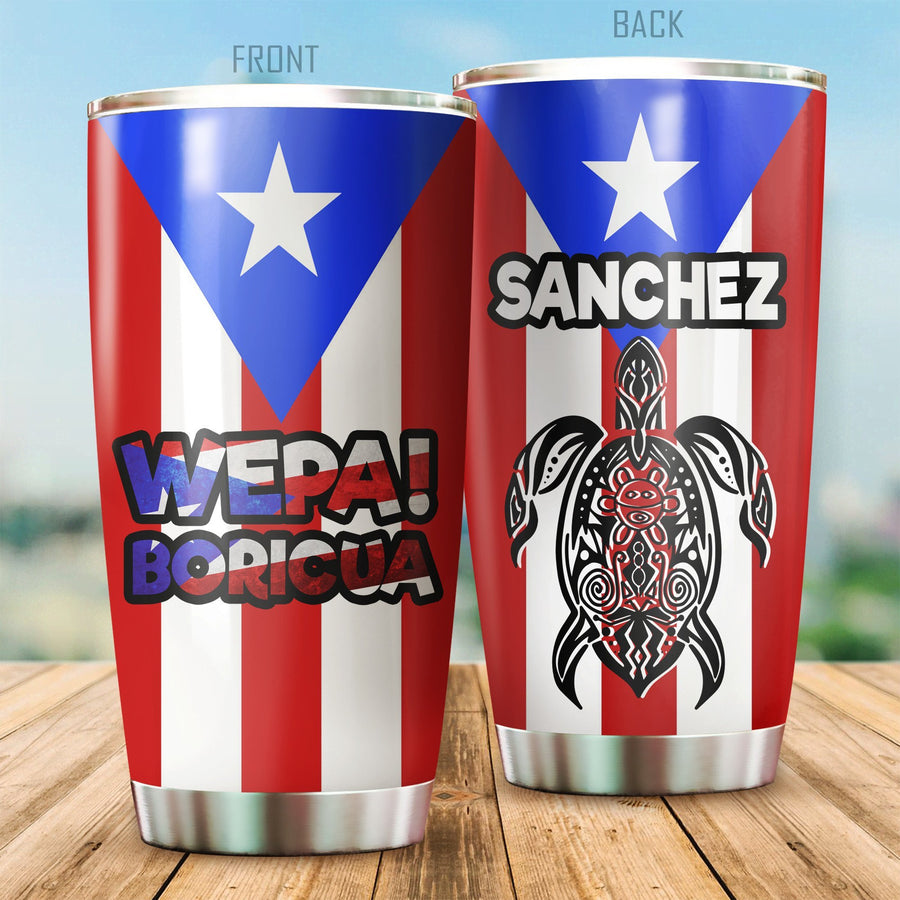 Customize Name Wepa Boricua Puerto Rico Steel Tumbler MH06012006