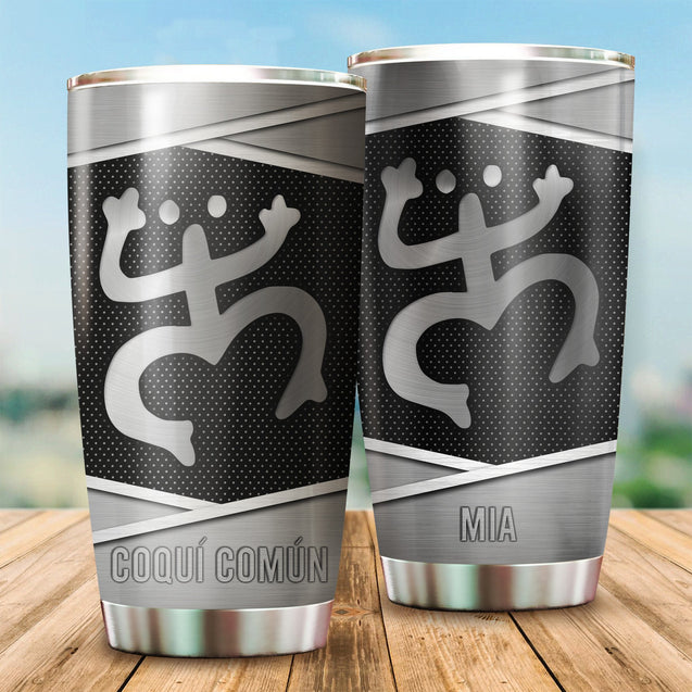 Customize Name Coqui Tattoo Puerto Rico Steel Tumbler MH06012004