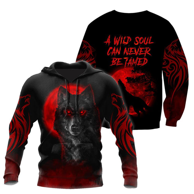 The Red Moon Wolf 3D All Over Printed Unisex Shirt