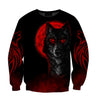 The Red Moon Wolf 3D All Over Printed Unisex Shirt