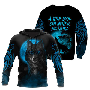 The Blue Moon Wolf 3D All Over Printed Unisex Shirt