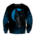 The Blue Moon Wolf 3D All Over Printed Unisex Shirt