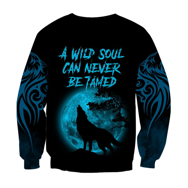 The Blue Moon Wolf 3D All Over Printed Unisex Shirt