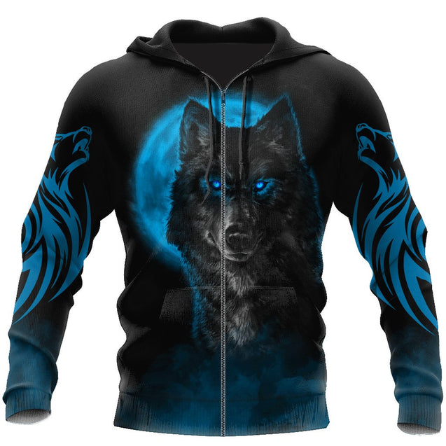 The Blue Moon Wolf 3D All Over Printed Unisex Shirt