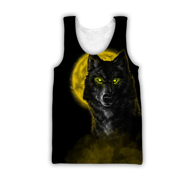 The Yellow Moon Wolf 3D All Over Printed Unisex Shirt