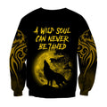 The Yellow Moon Wolf 3D All Over Printed Unisex Shirt