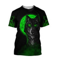 The Green Moon Wolf 3D All Over Printed Unisex Shirt