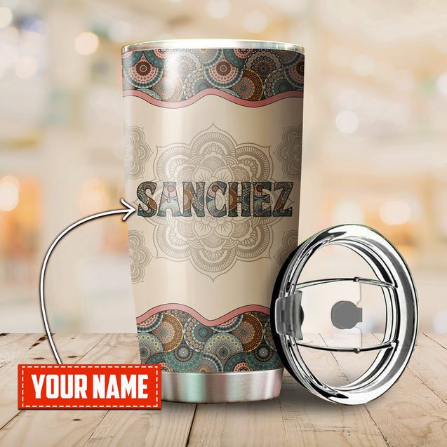 Customize Name Puerto Rico Mandala Map Steel Tumbler TNA07012106