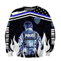 Customize Name Police 3D All Over Printed Unisex Shirts Back To The Blue
